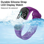 Kids Electronic Watch Sports Waterproof Wrist Watch Large Font Screen LED Display Luminous Auto Date Full Calendar Digital Watch