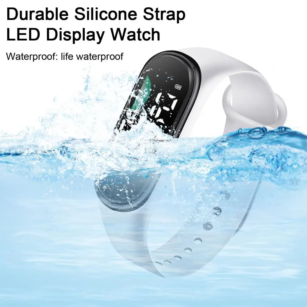 Kids Electronic Watch Sports Waterproof Wrist Watch Large Font Screen LED Display Luminous Auto Date Full Calendar Digital Watch