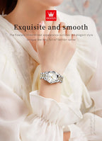 OLEVS 9931 Watch For Men Women Roman Scale Quartz Couple Watch Rhombus Mirror Auto Date Wristwatch Luxury Waterproof Hand Clock