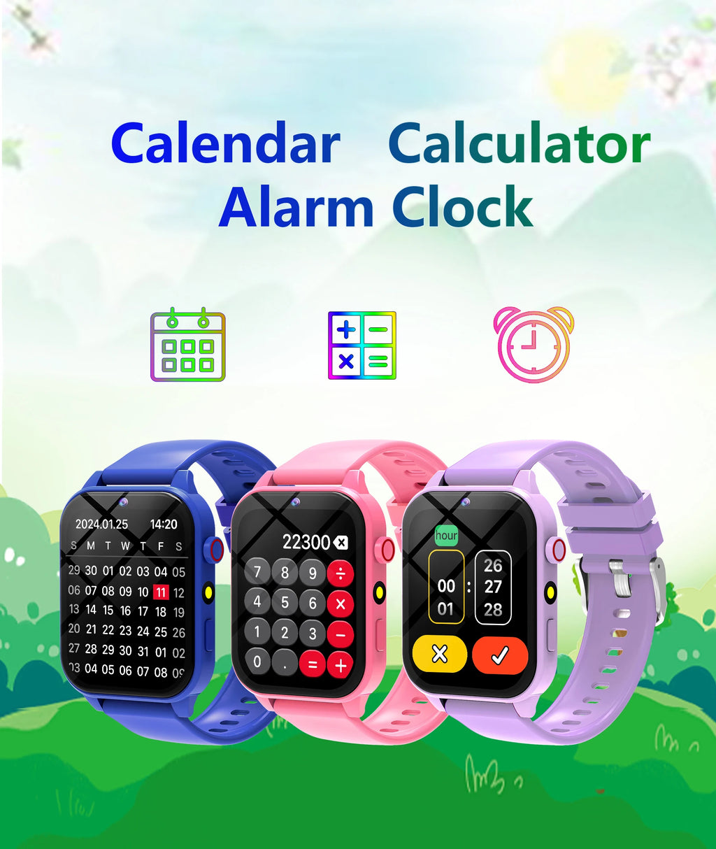Kids Smart Watch 1.83" HD Screen Built-in 18 Games HD Camera Flashlight Sleep Monitor Alarm Clock Children Gift for Boys & Girls