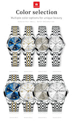 OLEVS 9998 Couple Watch Luxury Men Women Quartz Watch Dual Calendar Clock Waterproof Men's Women's Dating Couple Watch Set Gift