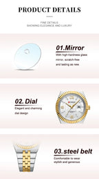 CURREN Couple Watches Waterproof Luminous Wristwatch for Lover Date Men‘s and Women's Wristwatch Simple Fashion