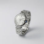 Couple Quartz Watches for Men Women Stainless Steel Roman Numeral Dial Wristwatch Waterproof Matching Watch Set with Gift Box