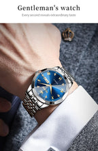 OLEVS 9931 Watch For Men Women Roman Scale Quartz Couple Watch Rhombus Mirror Auto Date Wristwatch Luxury Waterproof Hand Clock