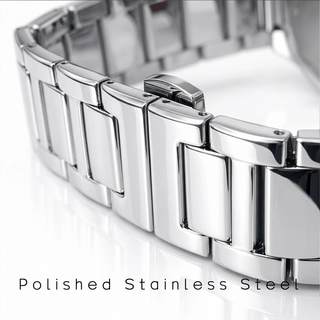 Couple Quartz Watches for Men Women Stainless Steel Roman Numeral Dial Wristwatch Waterproof Matching Watch Set with Gift Box