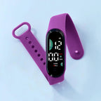 Kids Electronic Watch Sports Waterproof Wrist Watch Large Font Screen LED Display Luminous Auto Date Full Calendar Digital Watch