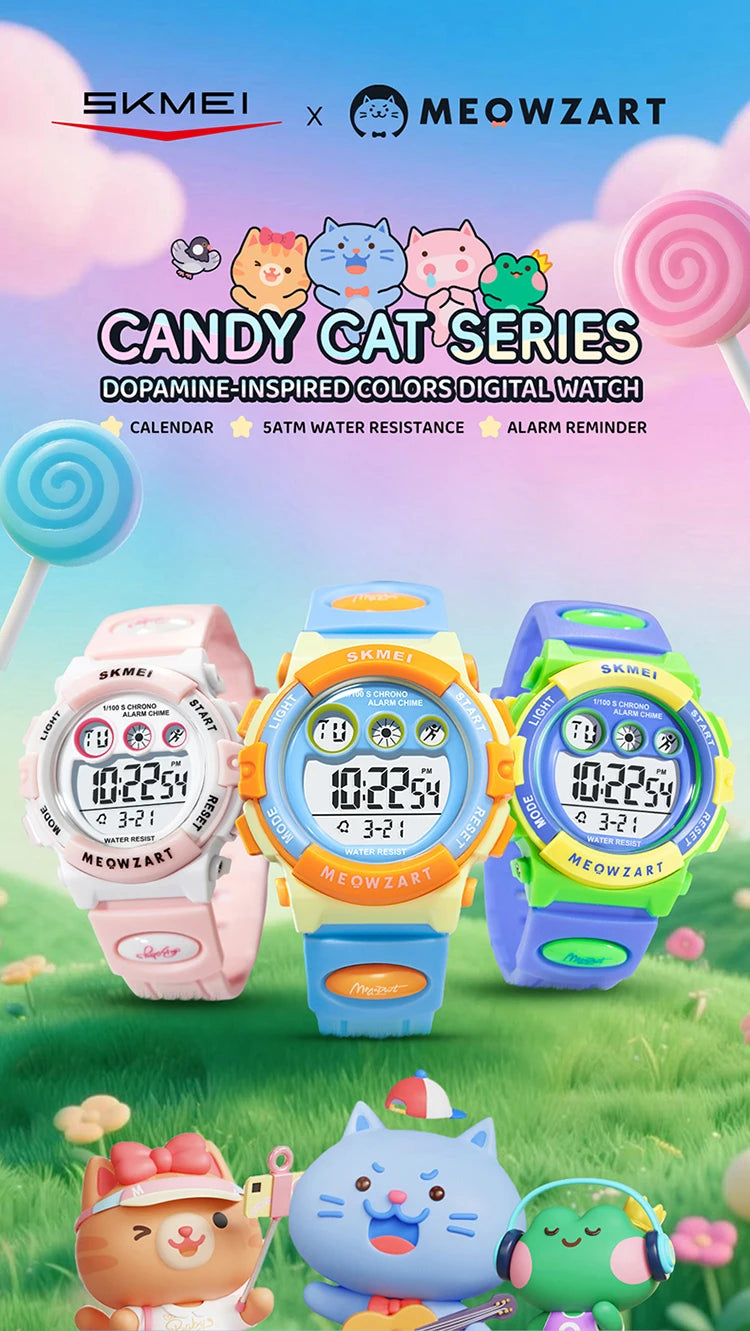SKMEI Wristwatch For Boys Girl 5Bar Waterproof Kidss Children's Watch Luminous Display Sports Electronics Watch Relogio Infantil