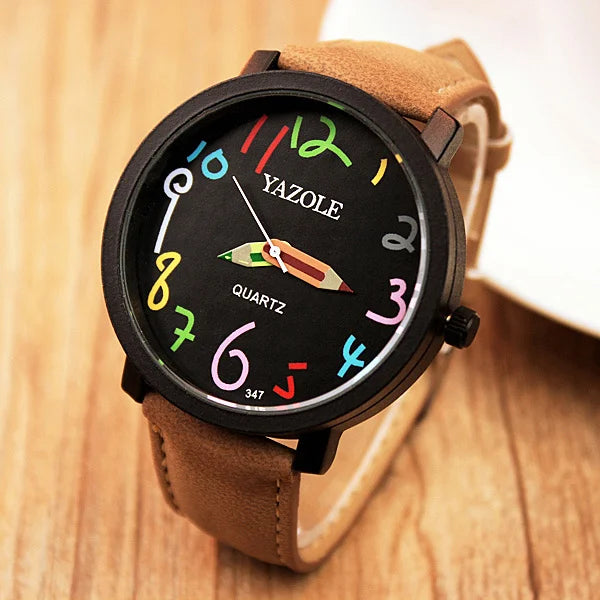 Women Watches Fashion Casual Big Number Analog Watches for Woman Leather Band Ladies Quartz Wristwatches relogio feminino
