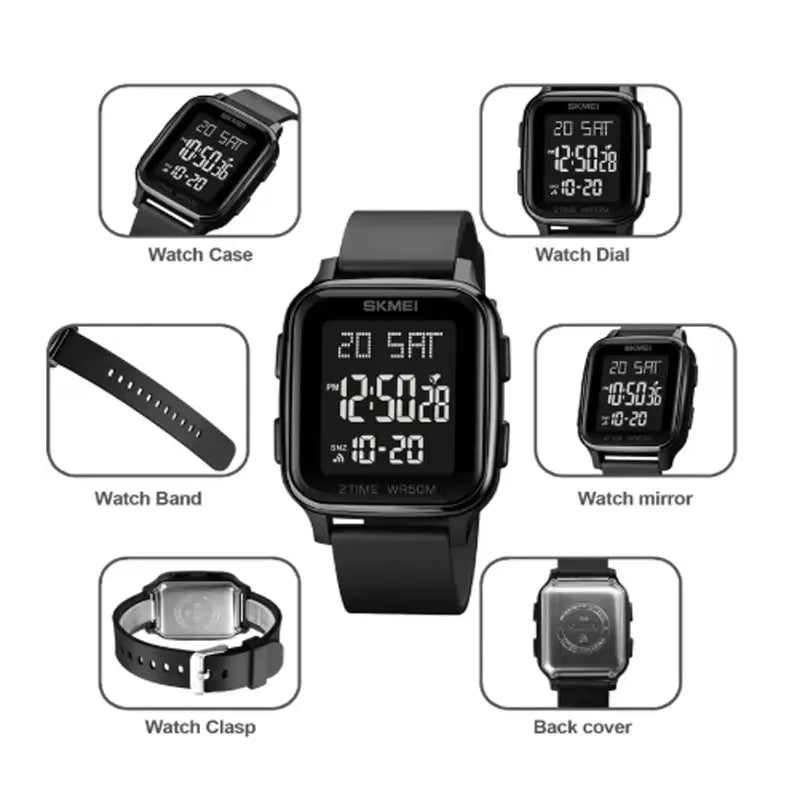 Sports Watches for Men Waterproof Multifunction Electronic Watch Ultra-thin Men's LED Digital Wristwatch for Man Student Gift