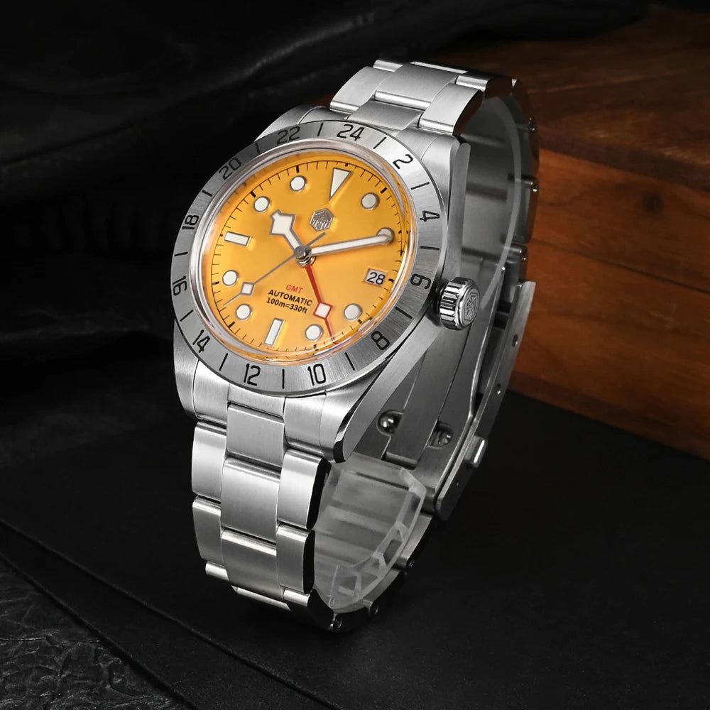 San Martin 39mm Luxury Couple Watches NH34 GMT 316L Stainless Steel Automatic Mechanical Men Watch Gift for boyfriend Sapphire