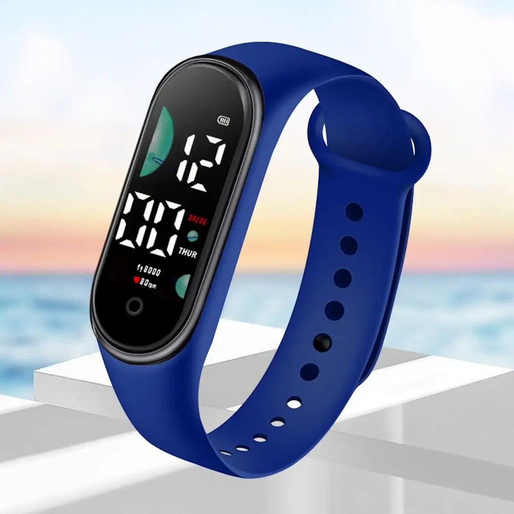 Kids Electronic Watch Sports Waterproof Wrist Watch Large Font Screen LED Display Luminous Auto Date Full Calendar Digital Watch