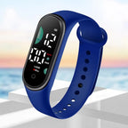 Kids Electronic Watch Sports Waterproof Wrist Watch Large Font Screen LED Display Luminous Auto Date Full Calendar Digital Watch